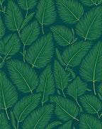 Green Tropical Leaf Pattern Design Rug
