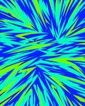 Jagged Abstract Blue Green Pattern Rug