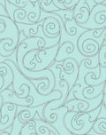 Aqua Swirl Elegant Scroll Pattern Rug