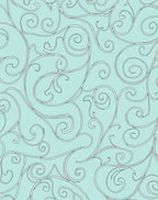Aqua Swirl Elegant Scroll Pattern Rug