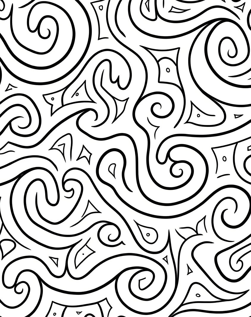 Abstract Swirls And Shapes Rug
