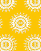 Radiant Sunburst Floral Pattern Rug