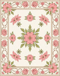 Pink Floral Garden Inspired Rug