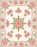 Pink Floral Garden Inspired Rug