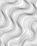Contemporary Black Wave Pattern Rug