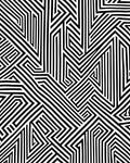 Black and White Geometric Maze Pattern Rug
