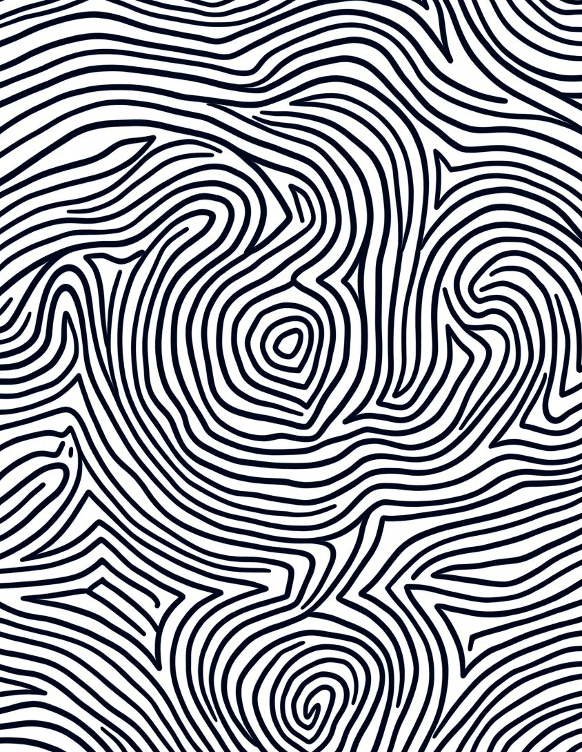 Abstract Black White Wavy Lines Rug