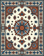 Intricate Floral Medallion Pattern Rug