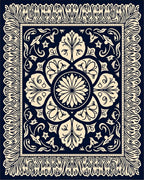 Intricate Floral Medallion Patterned Rug