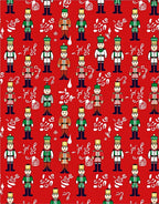 Red Nutcracker Soldier Repeat Rug