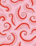 Abstract Red Swirls Pattern Rug