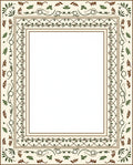 Ornate Leaf Scroll Classic Border Design Rug