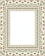 Ornate Leaf Scroll Classic Border Design Rug