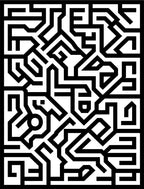 Black White Abstract Geometric Maze Pattern Rug
