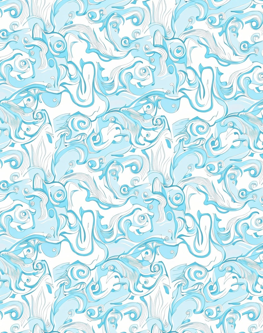 Abstract Swirls And Curled Lines Design Rug