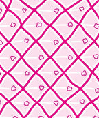 Pink Diamond Pattern with Cloud Shapes Rug