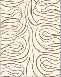 Organic Brown Wavy Line Pattern Rug