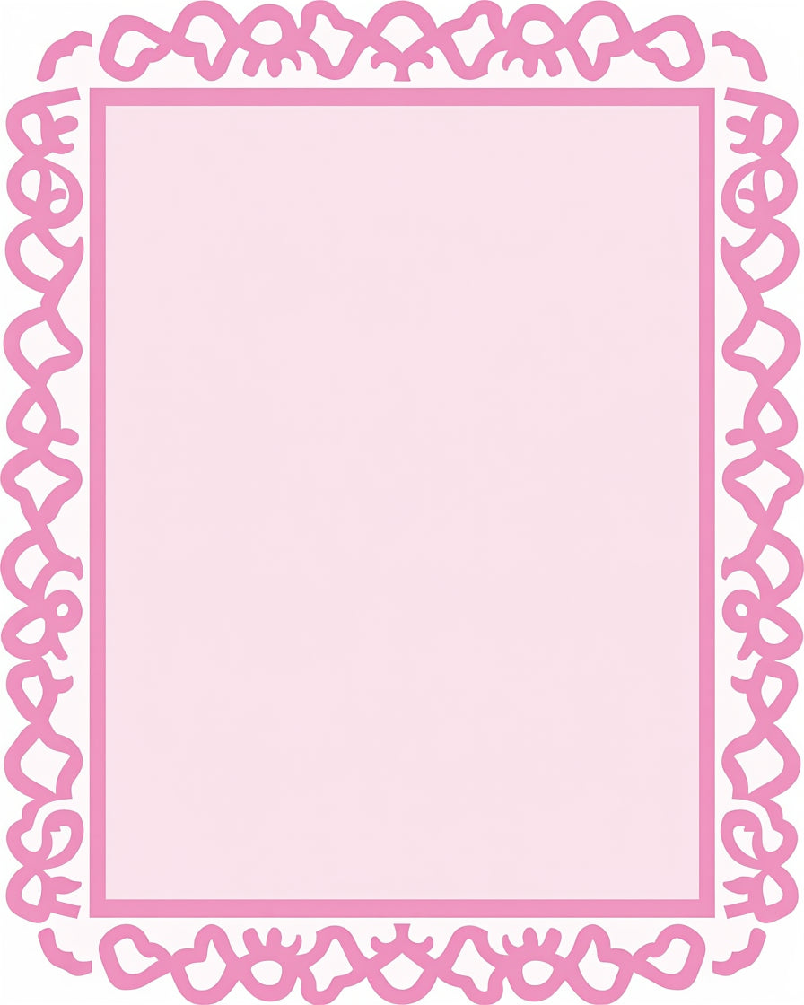 Pink Ribbon Border Design Rug