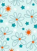 Whimsical Floral Star Design Rug