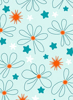 Whimsical Floral Star Design Rug