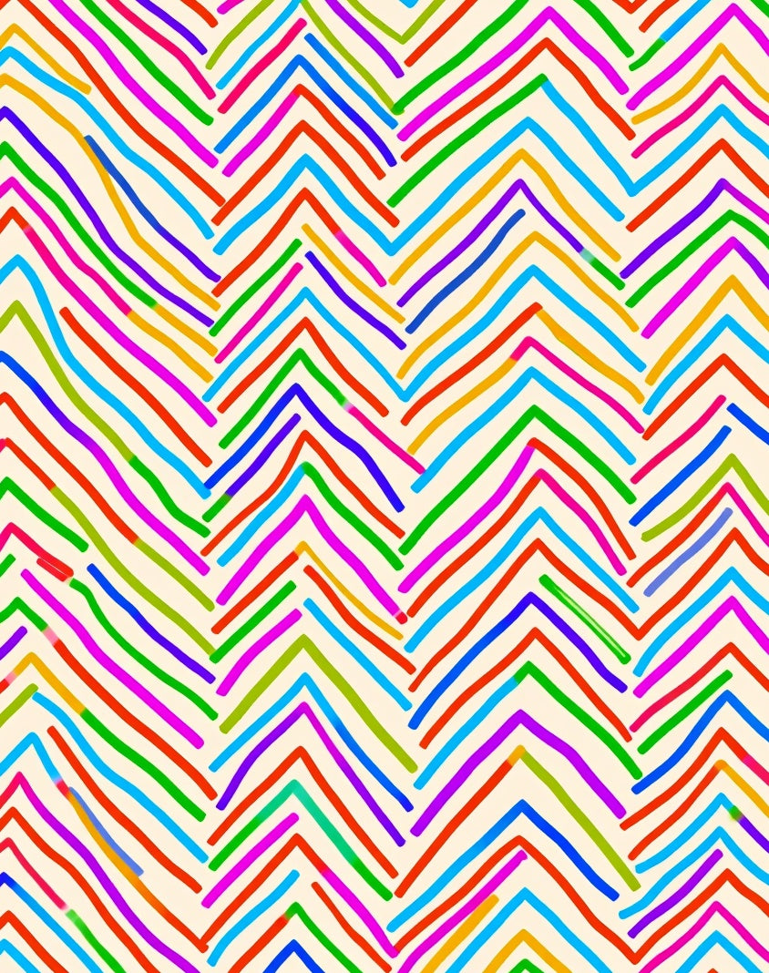 Multi Color Wavy Stripe Pattern Rug