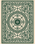 Intricate Green Floral Mandala Design Rug