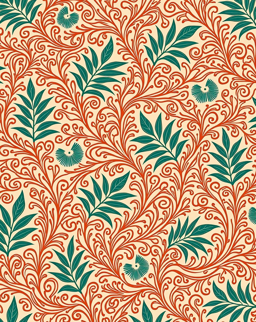 Intricate Floral Vine Pattern Design Rug