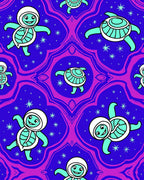 Turtles With Stars Pattern Rug