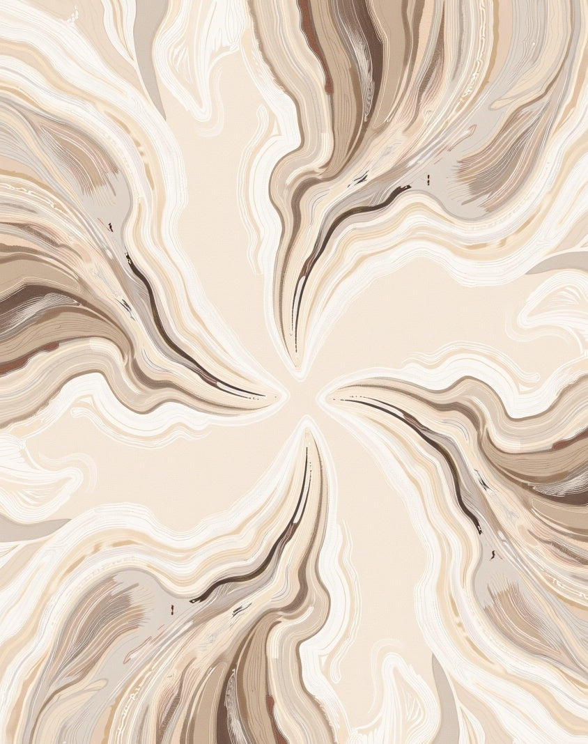 Neutral Swirl Abstract Pattern Rug