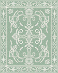 Elegant Vintage Floral Border Rug