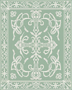 Elegant Vintage Floral Border Rug