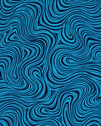 Abstract Blue Swirl Pattern Rug