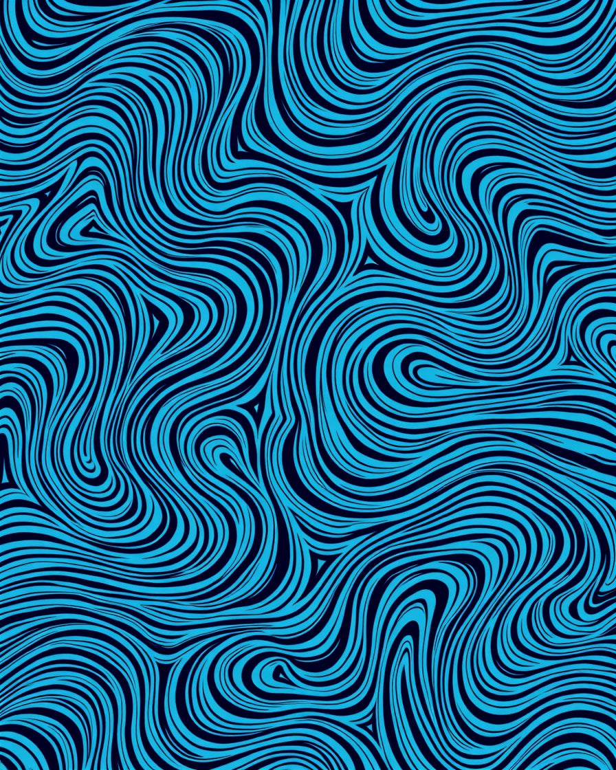 Abstract Blue Swirl Pattern Rug