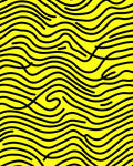 Bold Black Wavy Stripe Pattern Rug