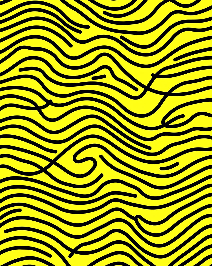 Bold Black Wavy Stripe Pattern Rug