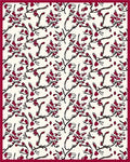 Floral Vine Pattern with Dark Red Rug