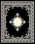Vintage Floral Accent Black Rug