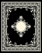 Vintage Floral Accent Black Rug