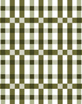 Olive Green Plaid Pattern Rug