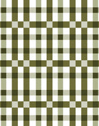 Olive Green Plaid Pattern Rug