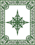 Art Nouveau Green Floral Star Frame Rug