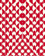 Bold Red Geometric Pattern Rug
