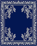 Elegant Floral Vines Border Design Rug