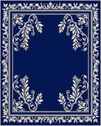 Elegant Floral Vines Border Design Rug