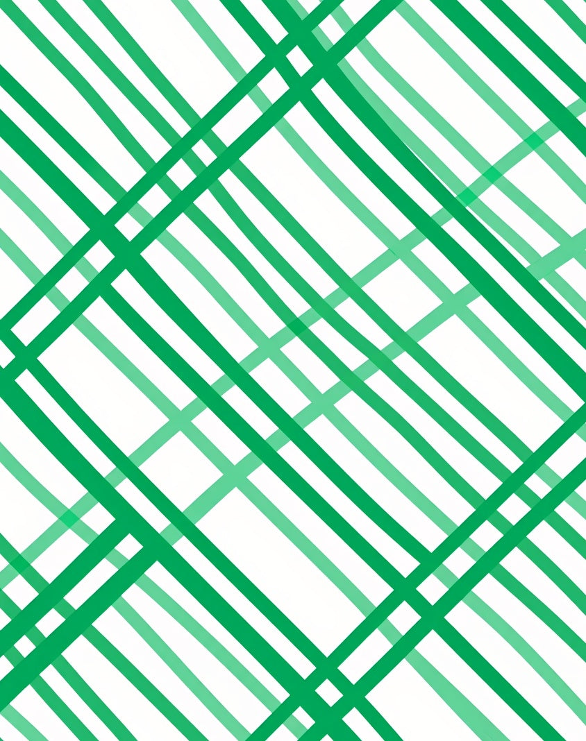 Green Intersecting Lines Pattern Rug