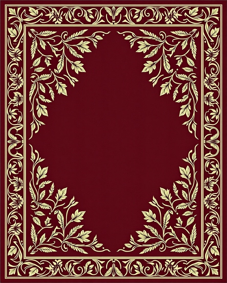 Elegant Floral Vines Border Design Rug