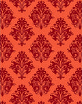 Red Damask Classic Pattern Rug