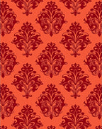 Red Damask Classic Pattern Rug