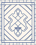 Modern Blue Linear Geometric Pattern Rug
