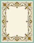 Ornate Golden Floral Border Design Rug